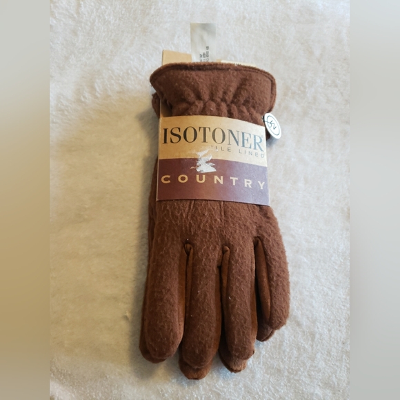 Isotoner Country womens suede palm fleece lined gloves size medium New with tag - Picture 5 of 6